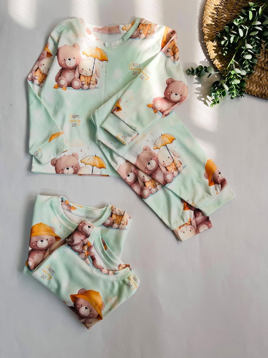 ست بلوز و شلوار بچگانه طرح تدی سبز کد ۱۱۵۹ برند sed